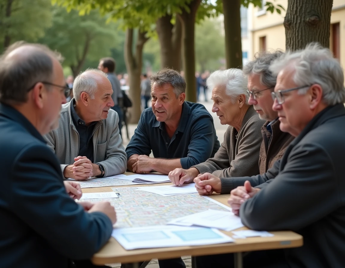 Réunion de quartier rassemblant des habitants engagés autour des enjeux urbains du quartier Rue d'Angleterre à Béziers