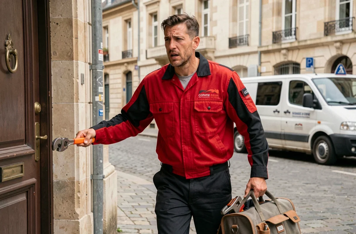 Plombier de SOS Plomberie Chauffage arrivant rapidement sur une intervention à domicile à Reims